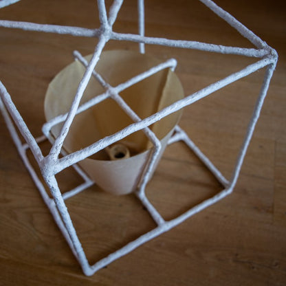 Square-Framed Plaster Lantern