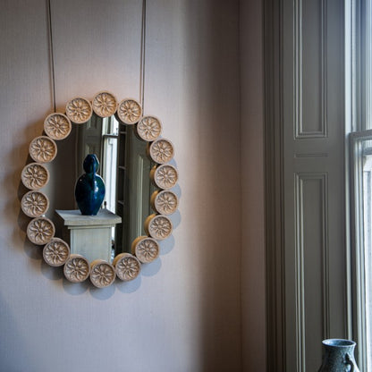 Oval Mirror with Carved Roundels