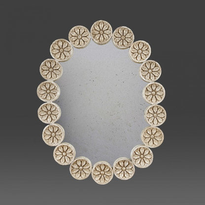 Oval Mirror with Carved Roundels