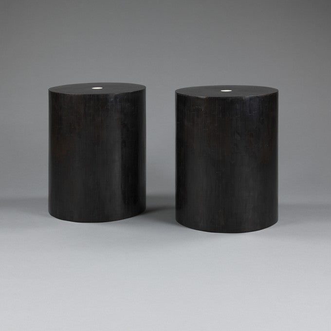 A PAIR OF BLACK STOOLS / TABLES – My Store
