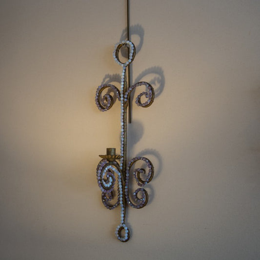 A PAIR OF BEADED FRENCH APPLIQUES