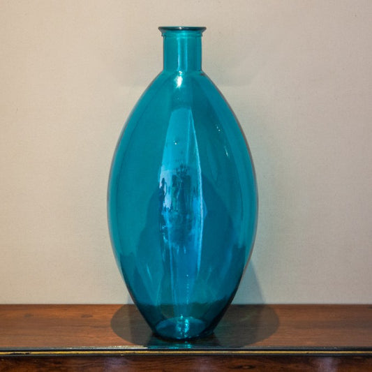 A VERY LARGE BLUE GLASS VASE