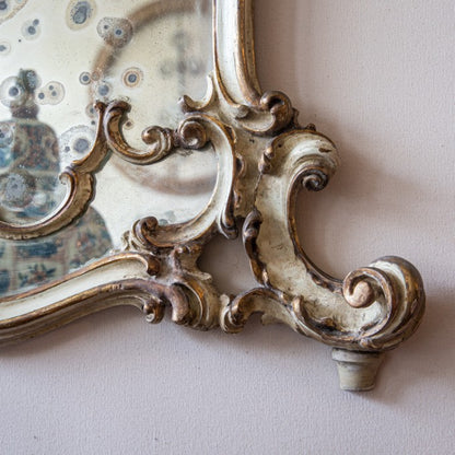 Cream and Gilt Rococo Mirror