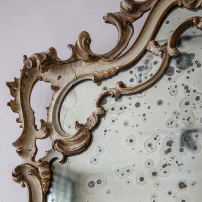 Cream and Gilt Rococo Mirror