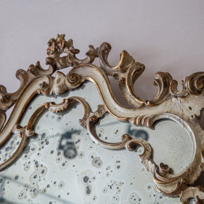 Cream and Gilt Rococo Mirror