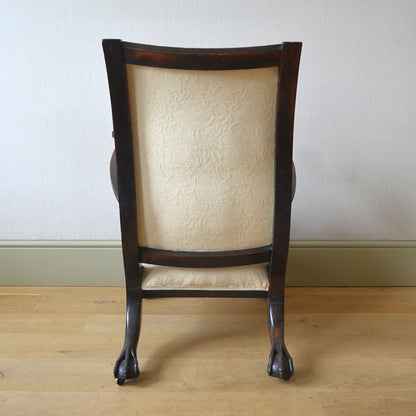 Anglo Indian Ebonised Hardwood Armchair