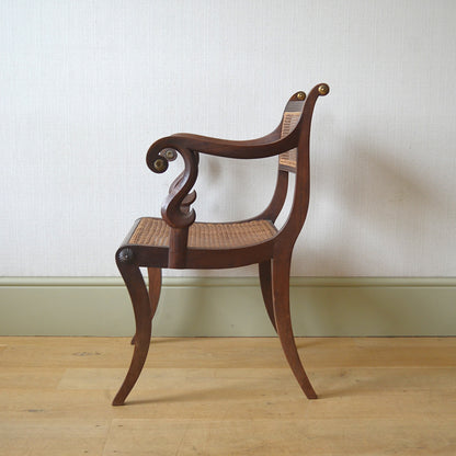Pair of Mahogany Open Arm Carver Chairs