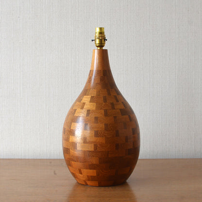 Walnut Parquetry Table Lamp