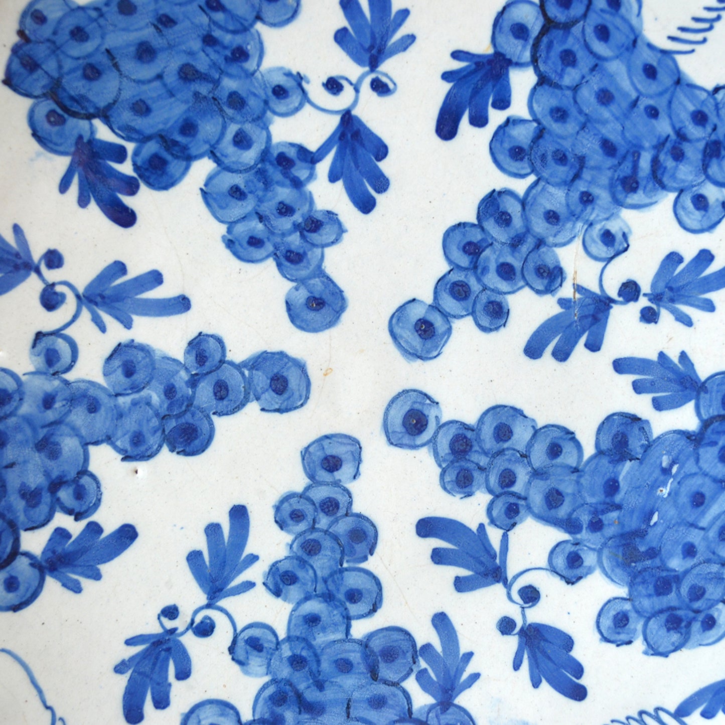 Blue and White Glazed Deft Pottery Charger