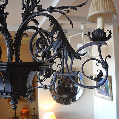 Bronzed Metal Chandelier