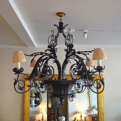 Bronzed Metal Chandelier