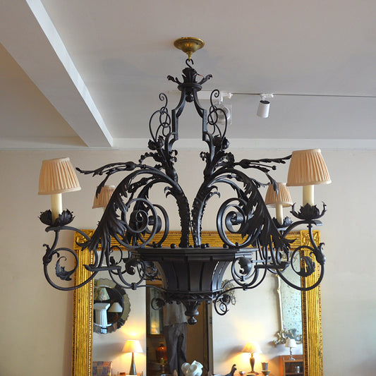 Bronzed Metal Chandelier