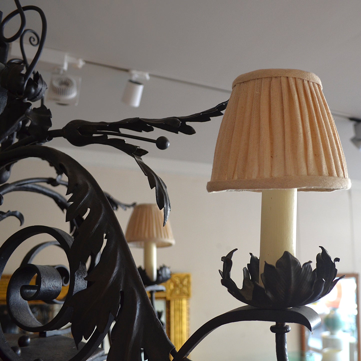 Bronzed Metal Chandelier