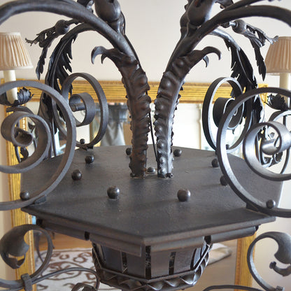 Bronzed Metal Chandelier