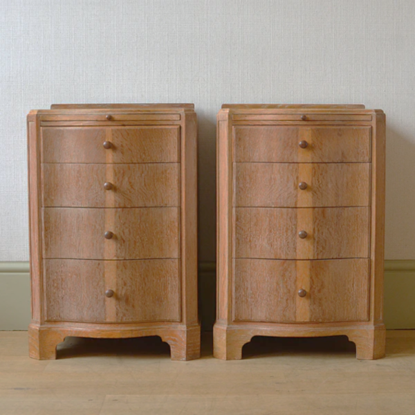 Pair of Limed Oak Bedside Cabinets