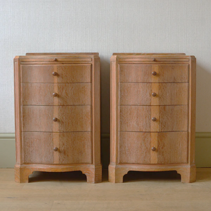 Pair of Limed Oak Bedside Cabinets