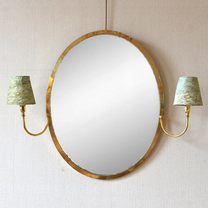 Mid Century Brass Oval Mirror
