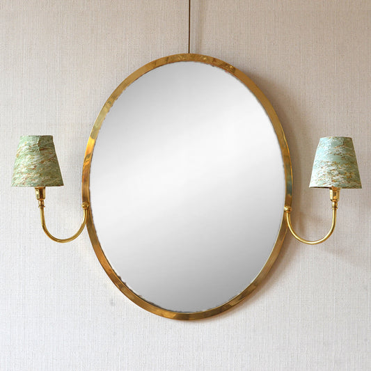 Mid Century Brass Oval Mirror