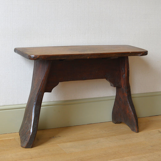 Carved Elm Side Table