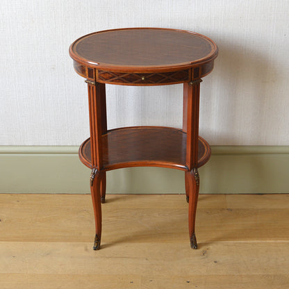 English Two Tiered Marquetry Table
