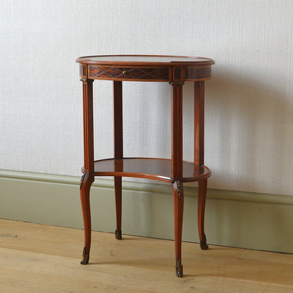 English Two Tiered Marquetry Table