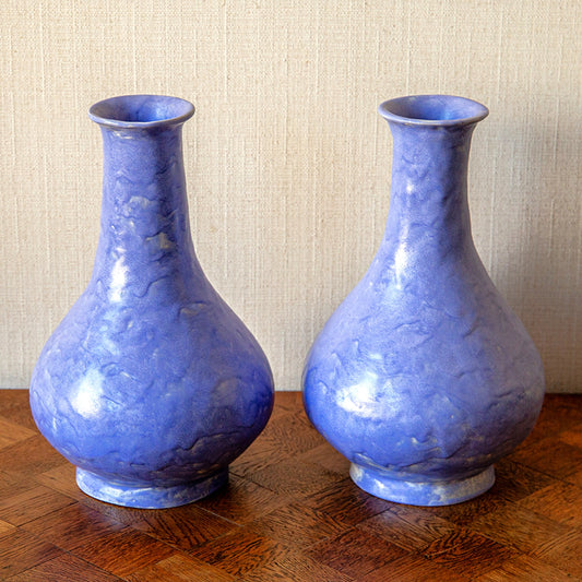 Pair of Lilac Glazed Baluster Vases