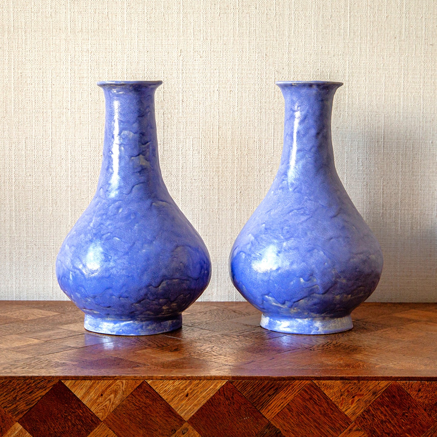 Pair of Lilac Glazed Baluster Vases