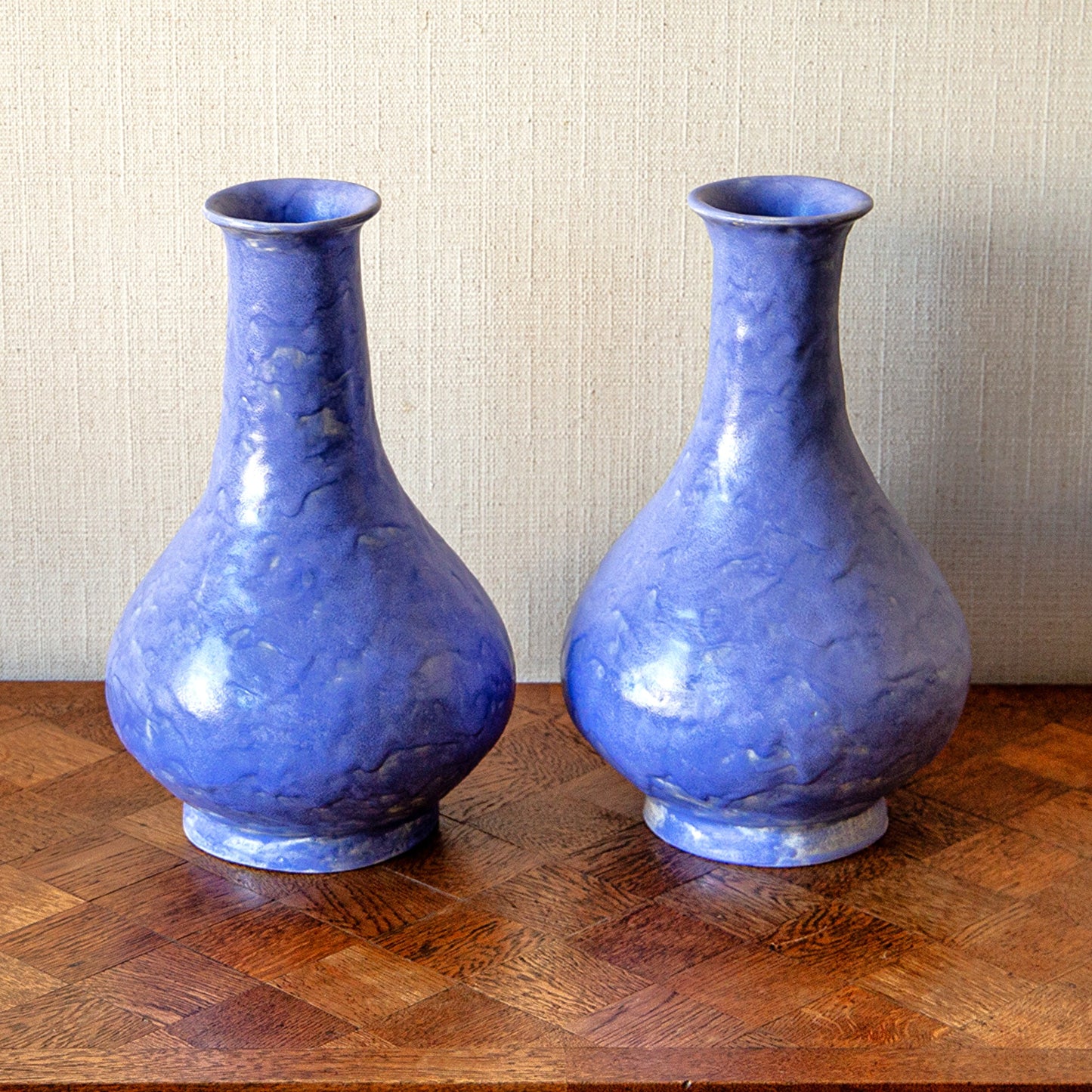 Pair of Lilac Glazed Baluster Vases