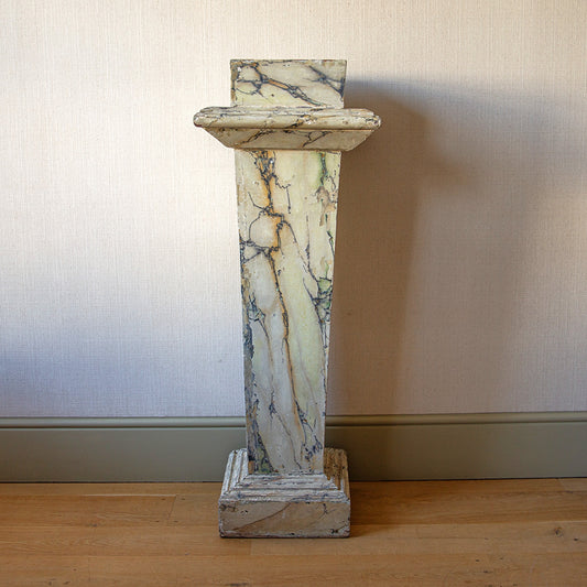 Wooden Fauz-Marble Pedestal