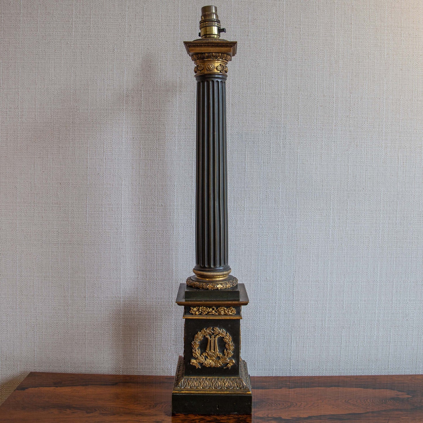 A Fine Pair of Columnar Oil Lamps