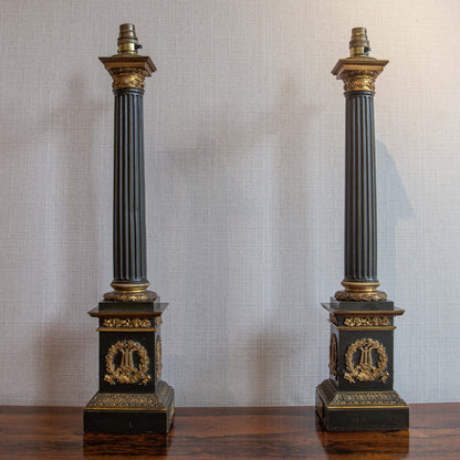 Pair of Columnar Table Lamps