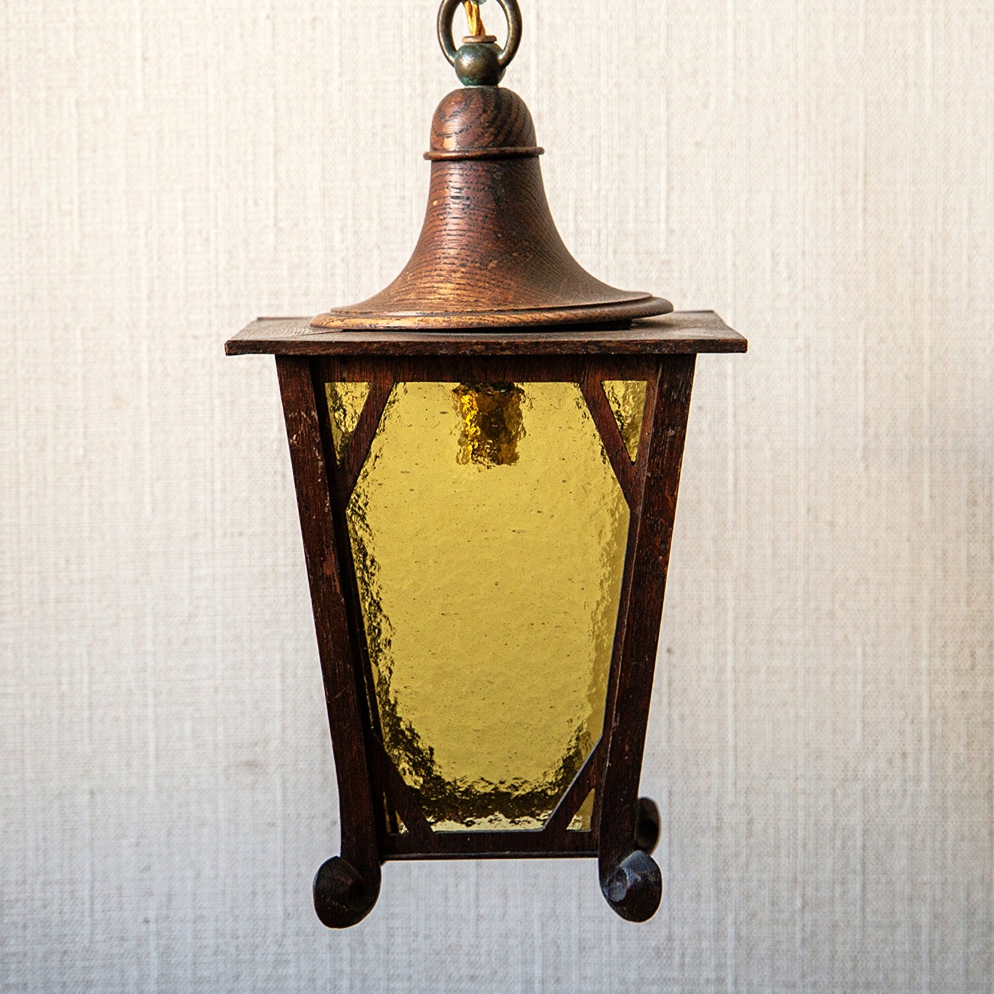 Small Oak Arts & Crafts Lantern