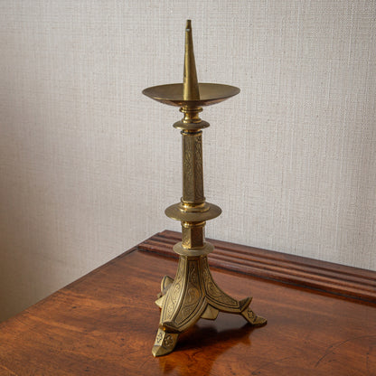 Pair of Brass Pricket Candlesticks