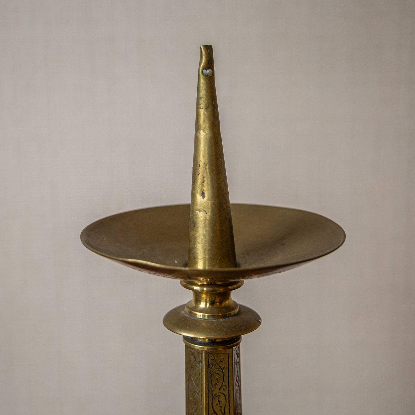 Pair of Brass Pricket Candlesticks