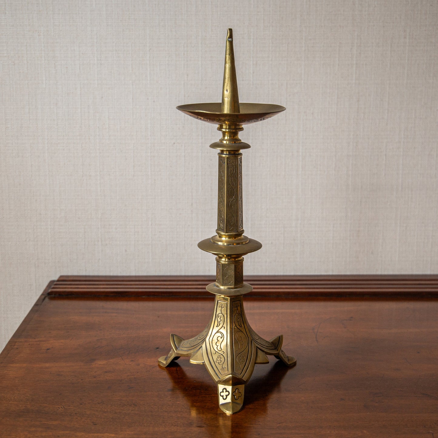 Pair of Brass Pricket Candlesticks