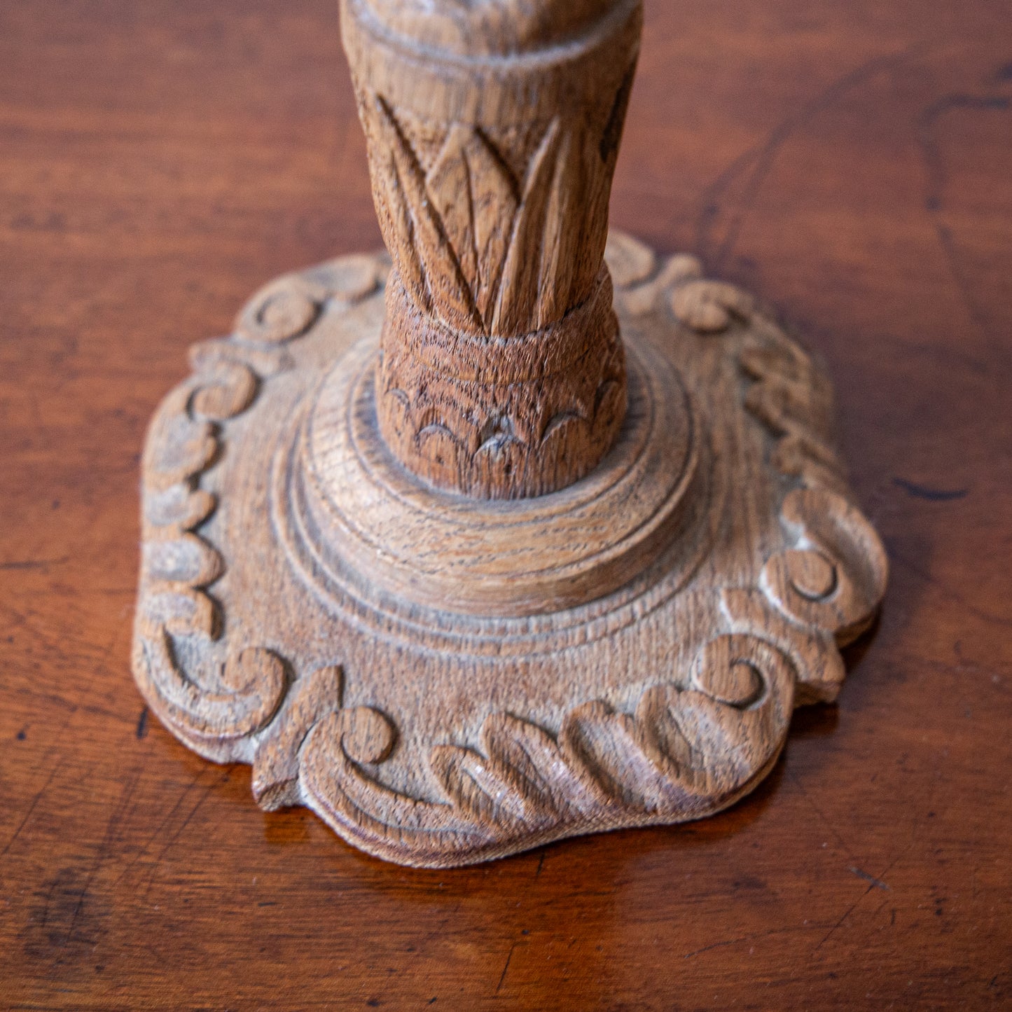 Pair of Faded Oak Candlesticks