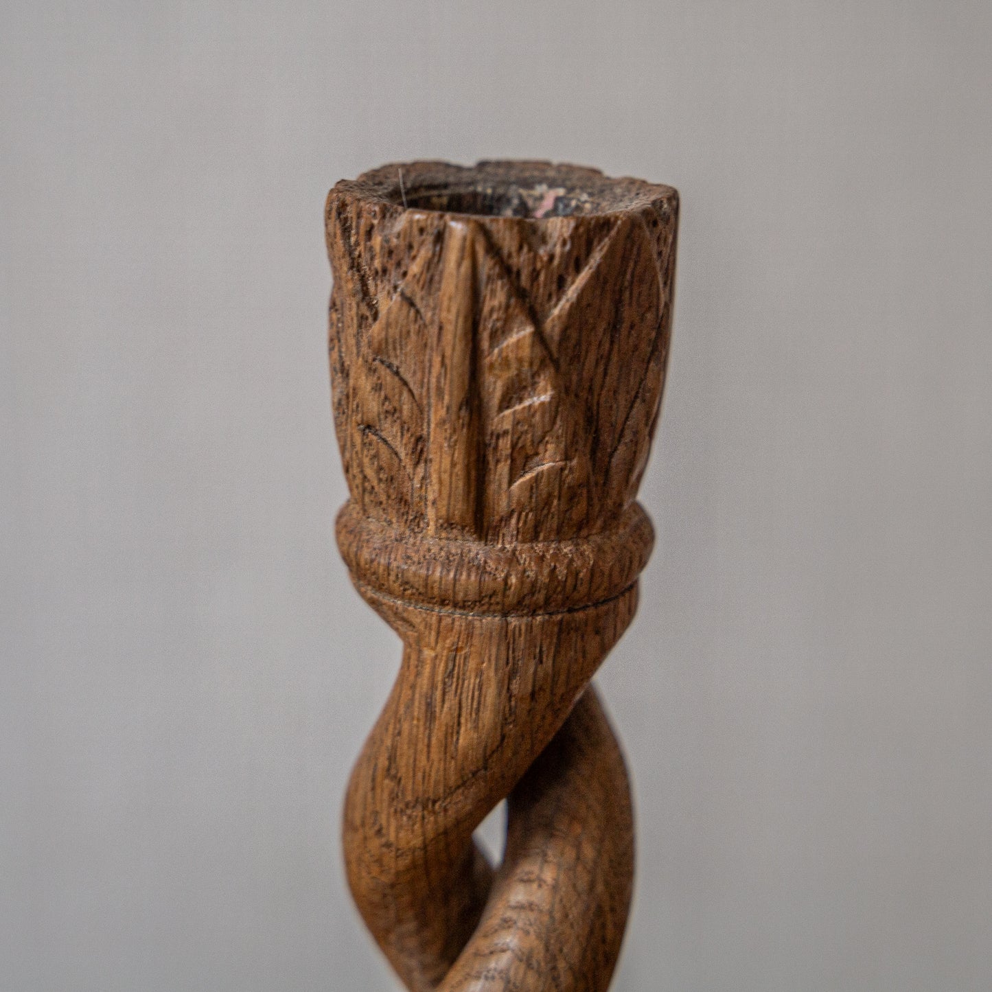 Pair of Faded Oak Candlesticks