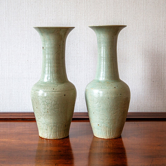 Pair of Celadon Vases