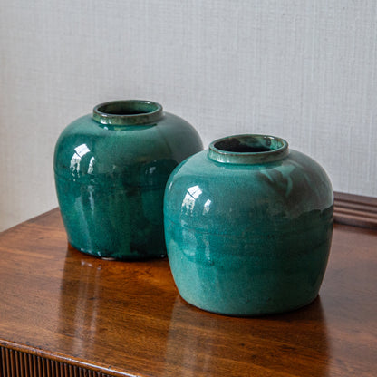 Pair of Small Turquoise Vases