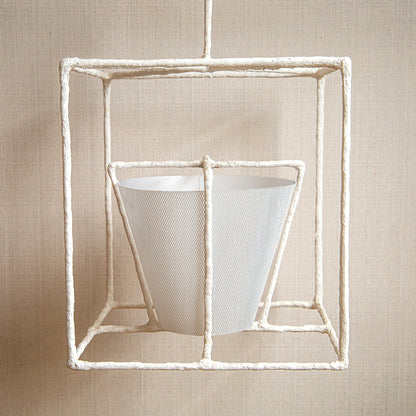 Square-Framed Plaster Lantern