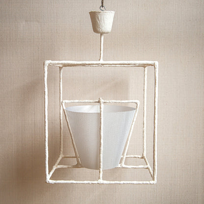 Square-Framed Plaster Lantern