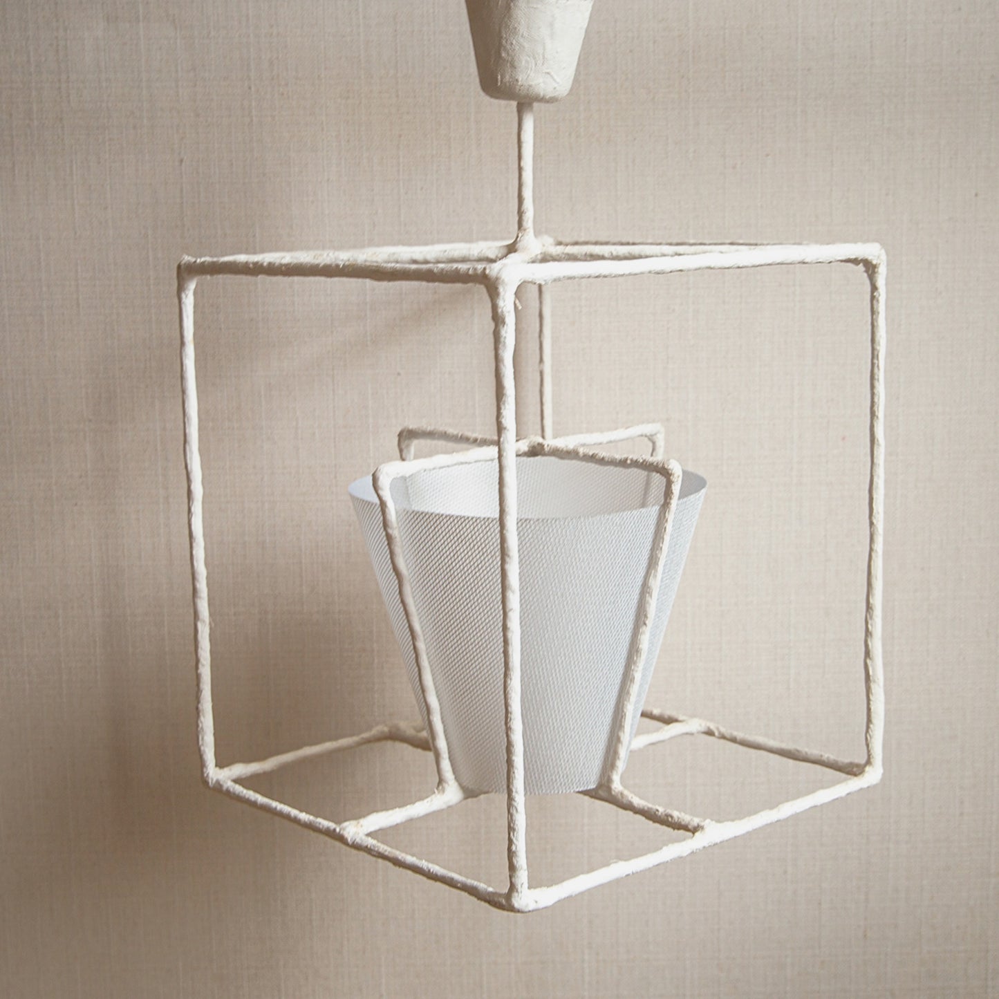 Square-Framed Plaster Lantern