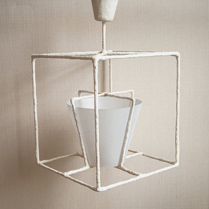 Square-Framed Plaster Lantern