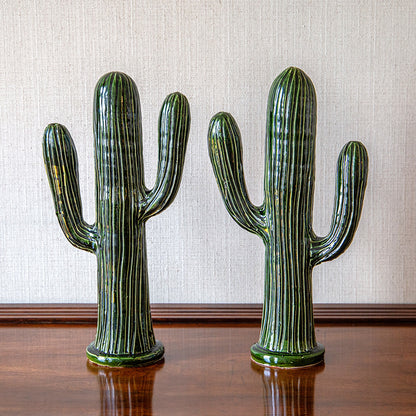 Pair of Ceramic Cactus Lamp Bases