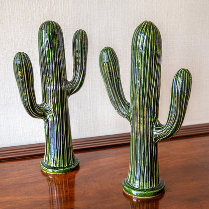 Pair of Ceramic Cactus Lamp Bases