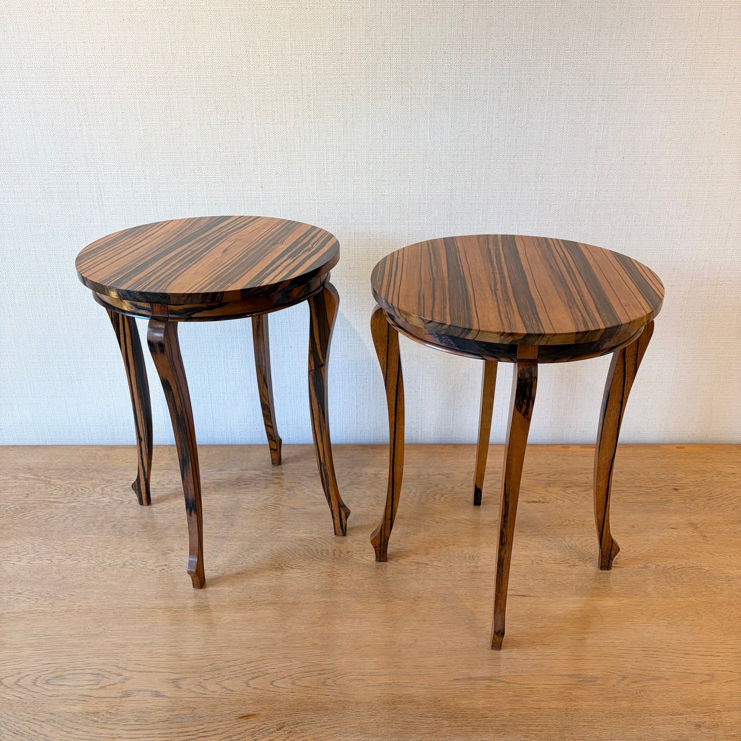 Pair of French Side Tables in Macassar Ebony, Early 20th Century
