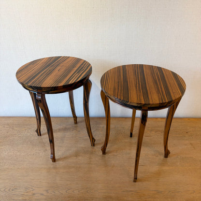Pair of French Side Tables in Macassar Ebony, Early 20th Century