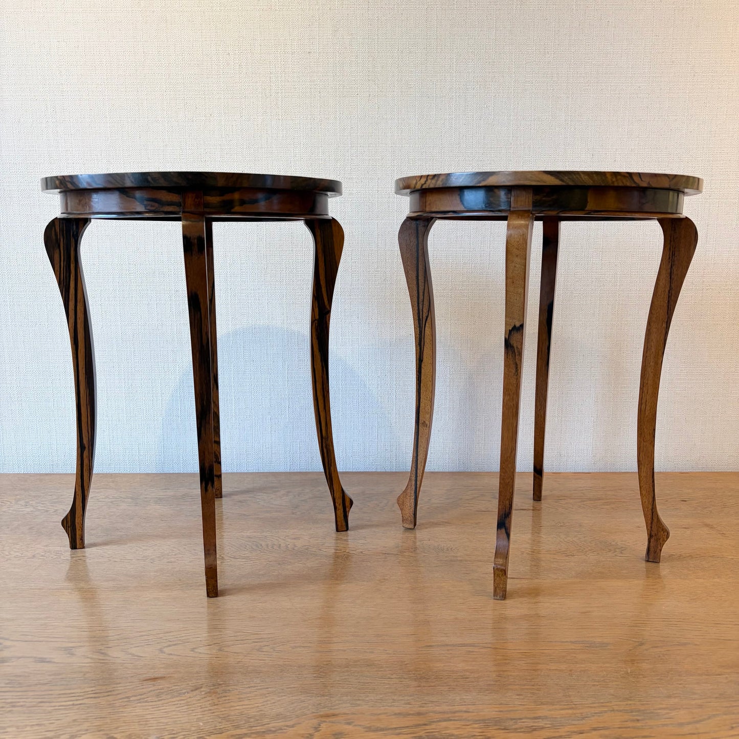 Pair of French Side Tables in Macassar Ebony, Early 20th Century