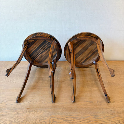 Pair of French Side Tables in Macassar Ebony, Early 20th Century