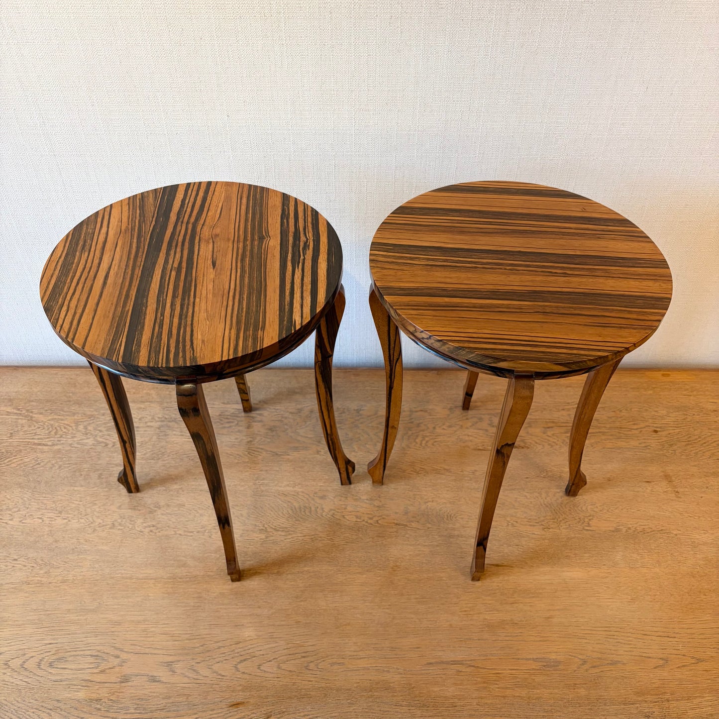 Pair of French Side Tables in Macassar Ebony, Early 20th Century
